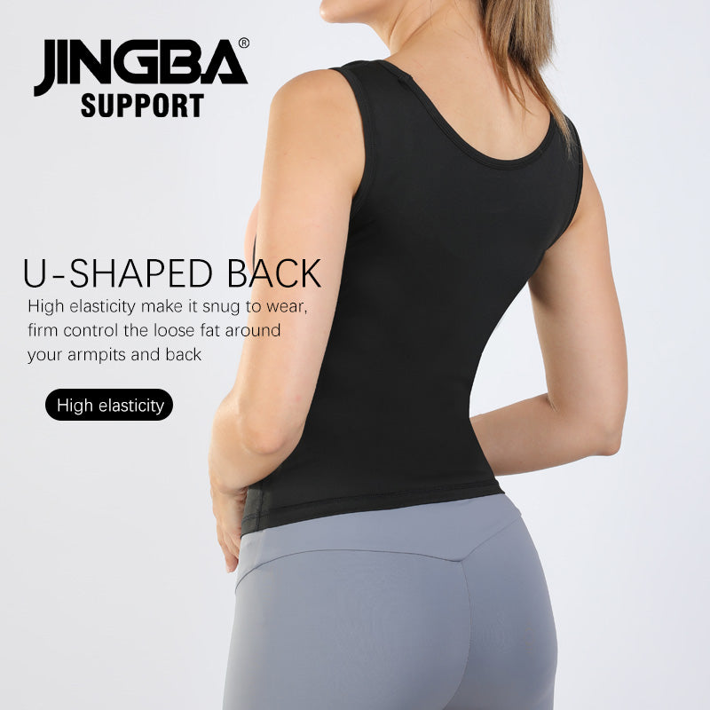 JINGBA Wholesale Fashionable Neoprene Sauna Waist Trainer Suit Weight Loss Corset Sweat Vest for Women Sports Daily Life