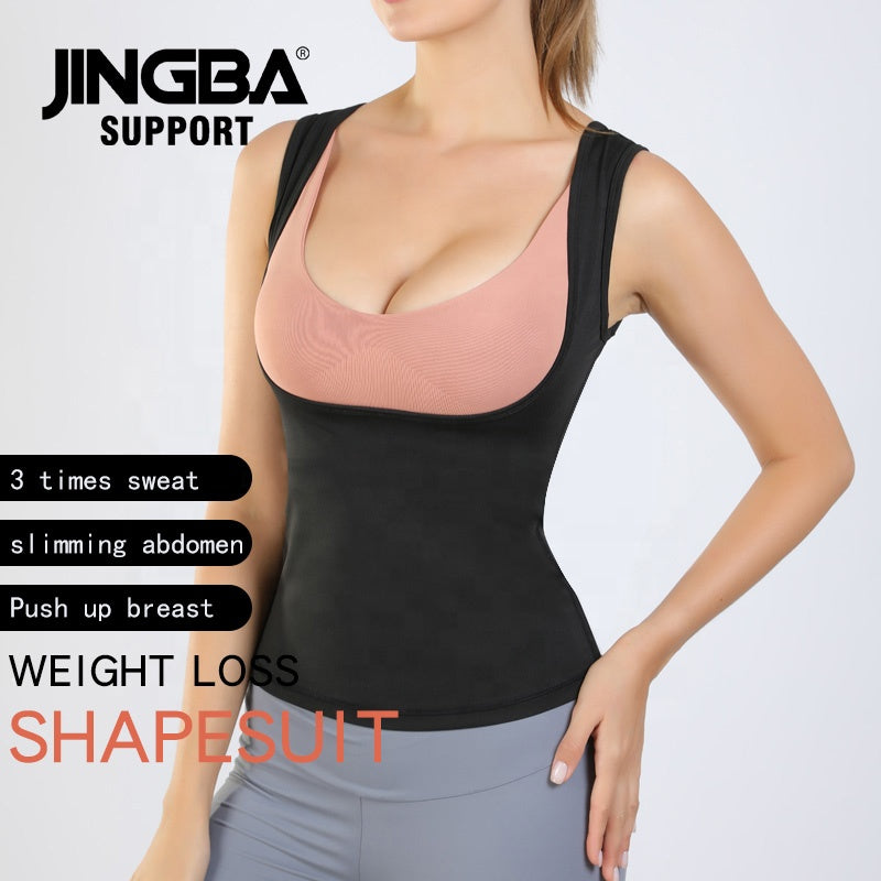 JINGBA Wholesale Fashionable Neoprene Sauna Waist Trainer Suit Weight Loss Corset Sweat Vest for Women Sports Daily Life