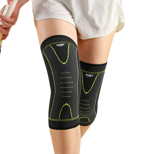 JINGBA 2023 New Arrival Knee Braces for Knee Pain Knee Compression Sleeve for Men and Women Running Weightlifting Workout