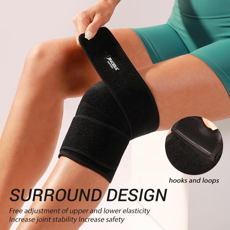 JINGBA Dropshipping Durable Waterproof Mesh Neoprene Knee Brace Hiking Jump-rope Fitness Outdoor Knee Compression Sleeve Support